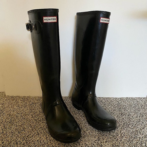 Hunter Shoes - Hunter Boots Black Original Gloss Women’s Size 8